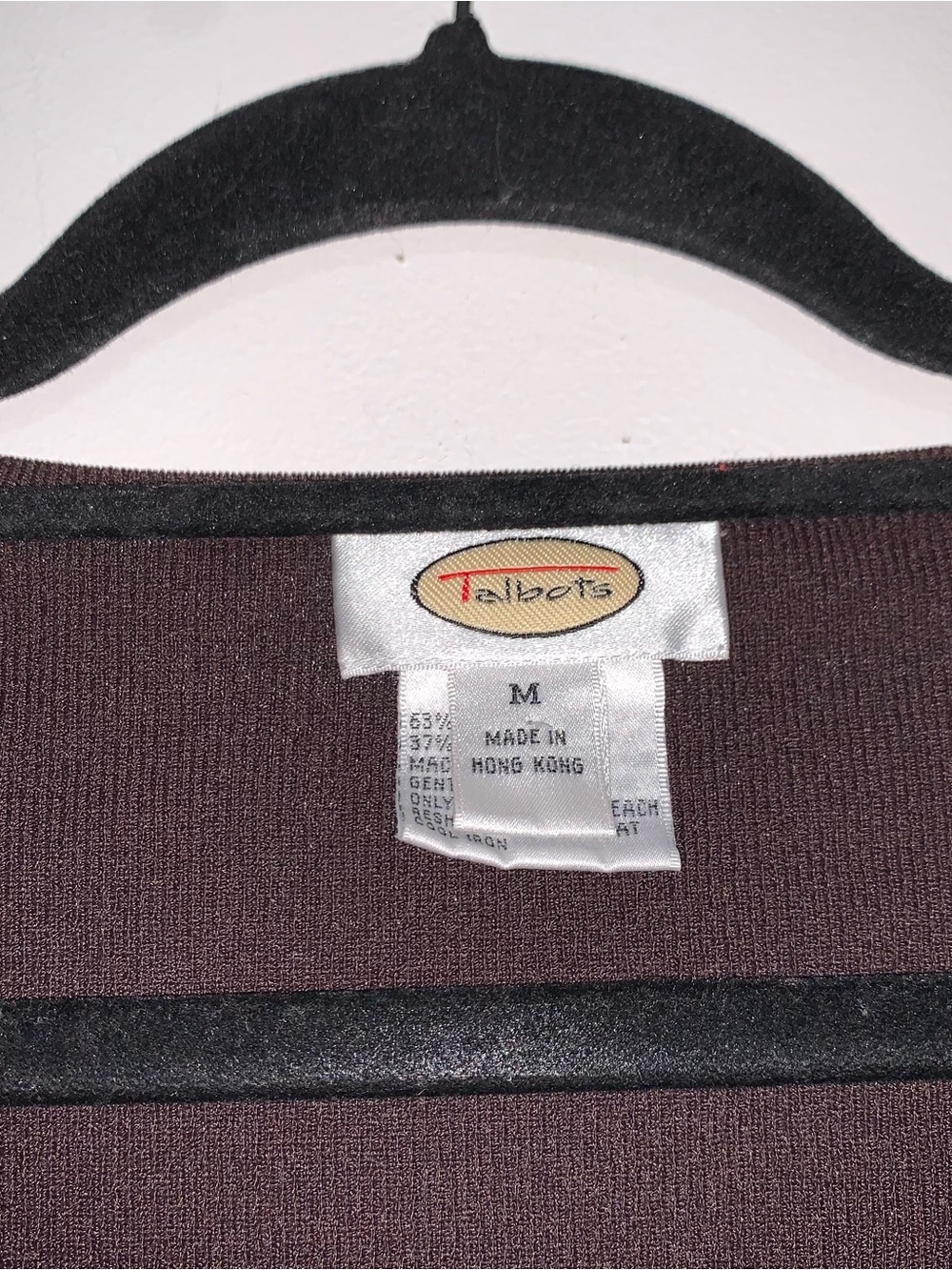 Talbots Chocolate Brown V-Neck Button-Front Medium - Picture 3 of 5